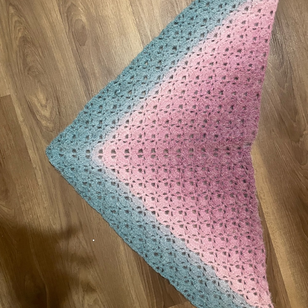 Purple and Blue Crochet Shawl